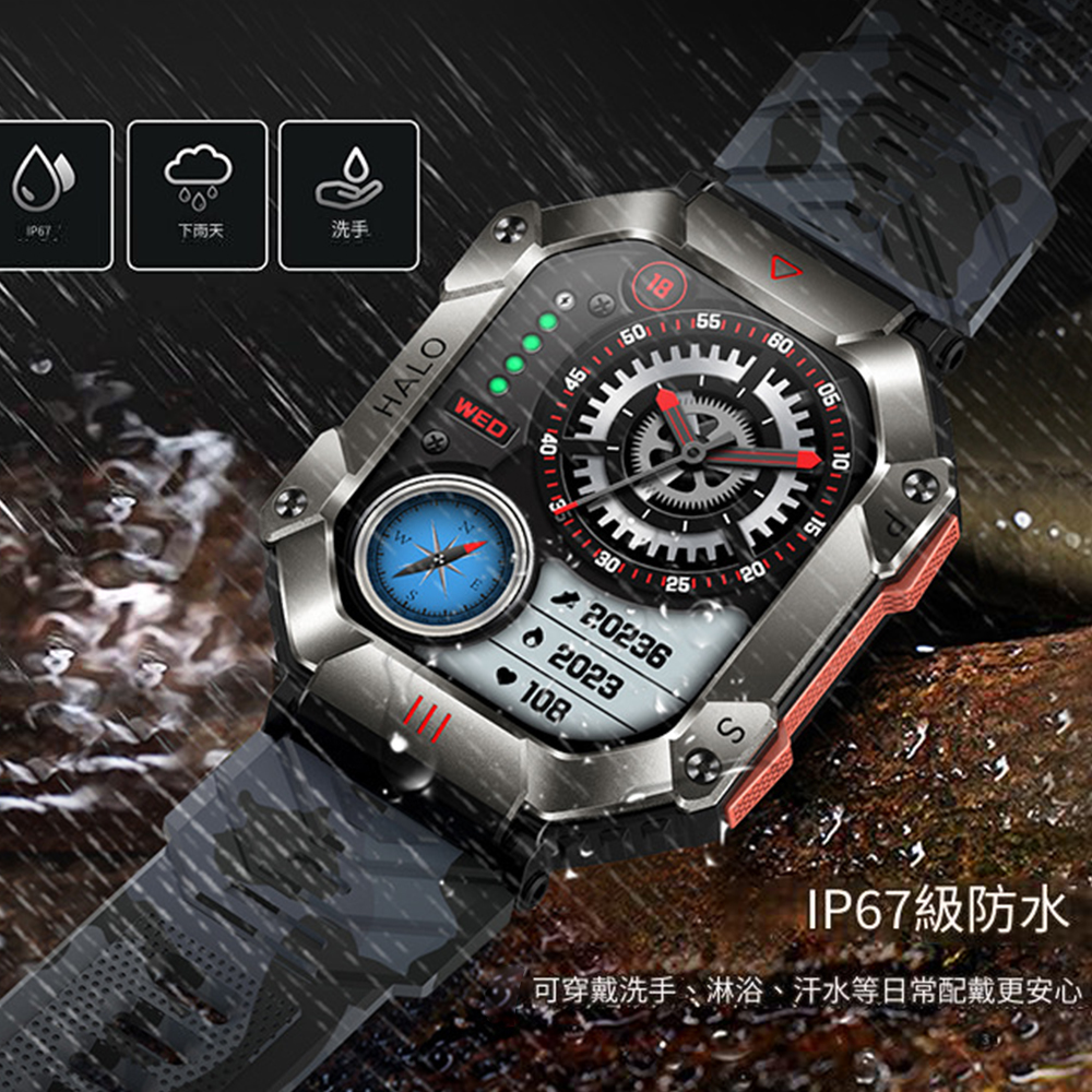 下雨天洗手HALO  55 60WED202362023108IP67級防水可穿戴洗手、淋浴、汗水等日常配戴更安心