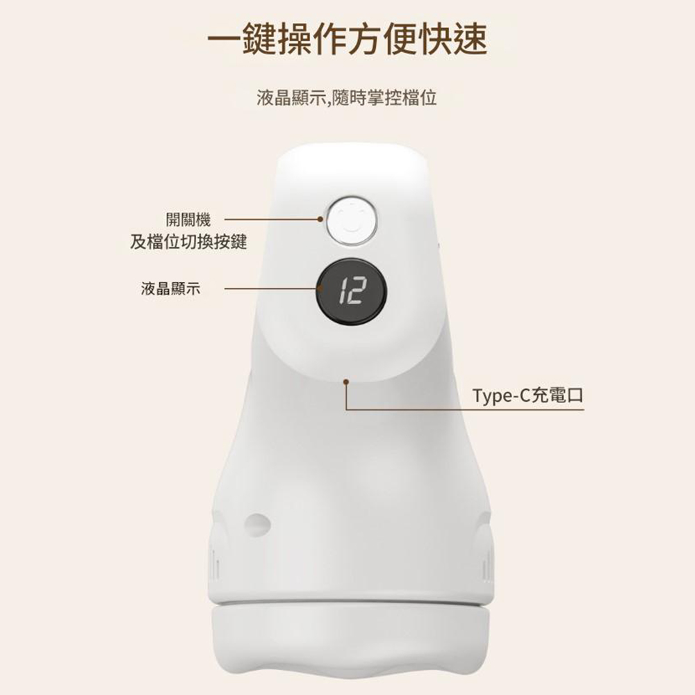 開關機一鍵操作方便快速液晶顯示,隨時掌控檔位及檔位切換按鍵液晶顯示Type-C充電口