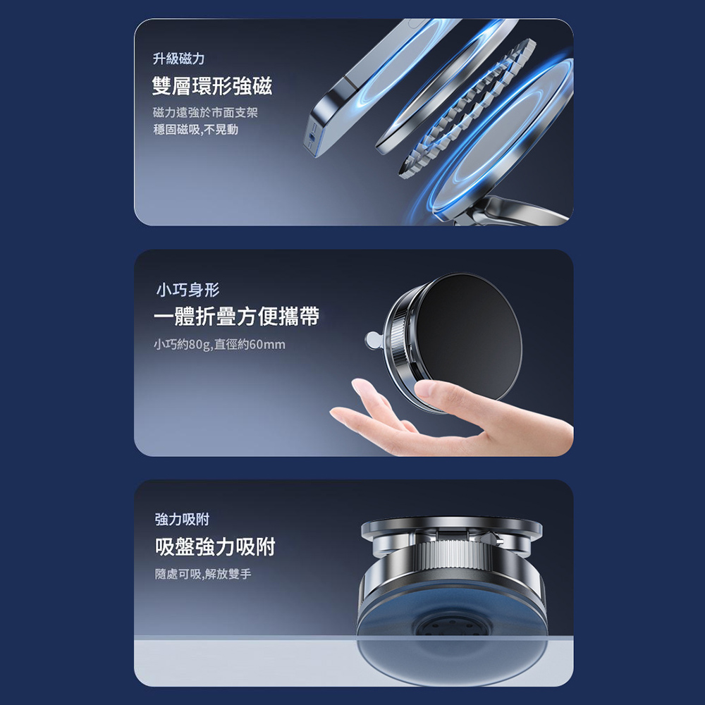 真空磁吸車用手機支架 雙層真空支架 Magsafe - PChome 24h購物